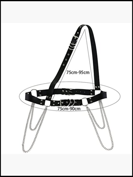 Punk Rock Harness Belt Adjustable Body Straps Chain Tassel Waist Cincher Goth main image 4